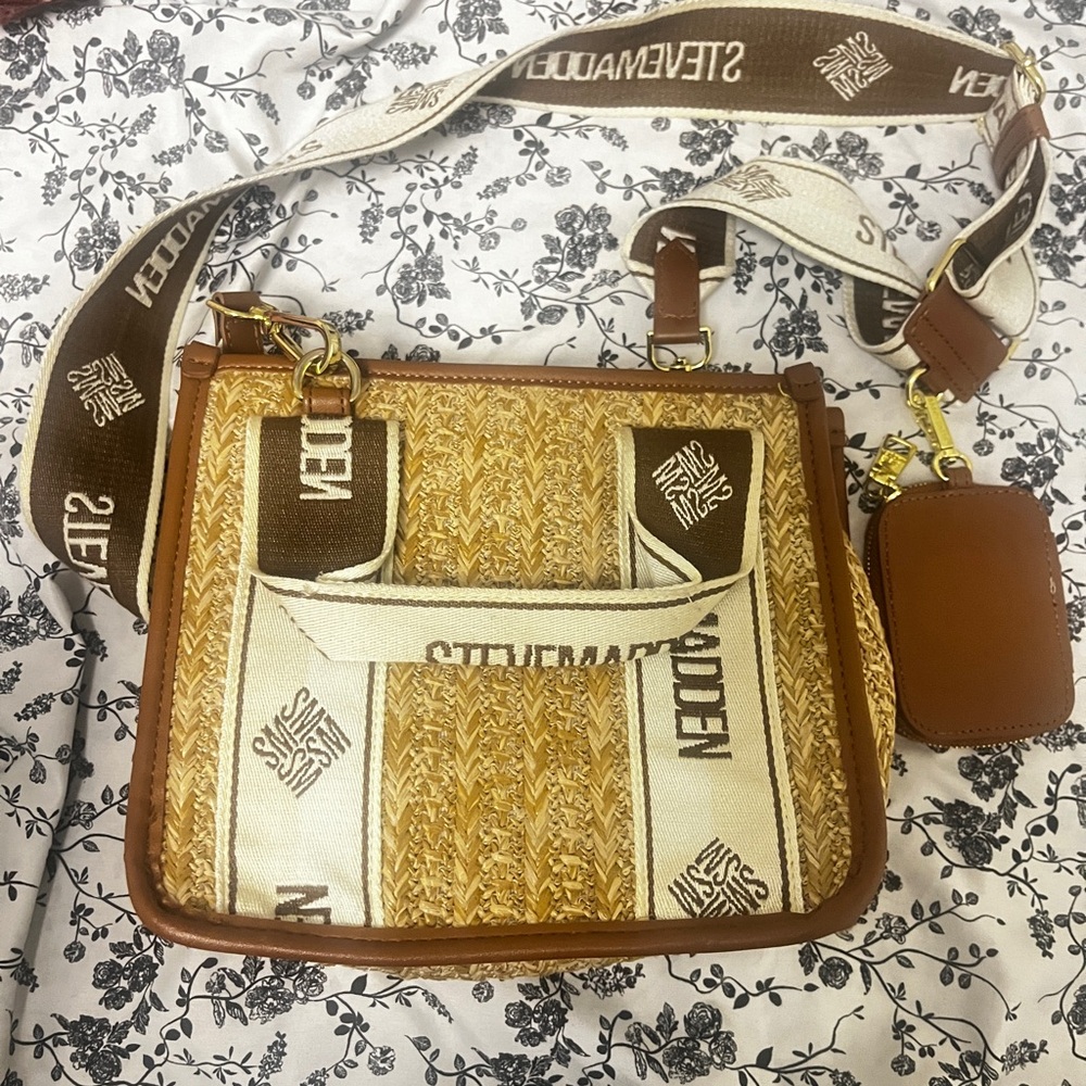 Steve Madden Brown and Cream Tote Bag